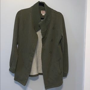 Olive green fuzzy coat